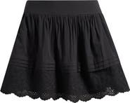 WAYF x Hannah Lovey Porter Goldie Embroidered Detail Cotton Miniskirt