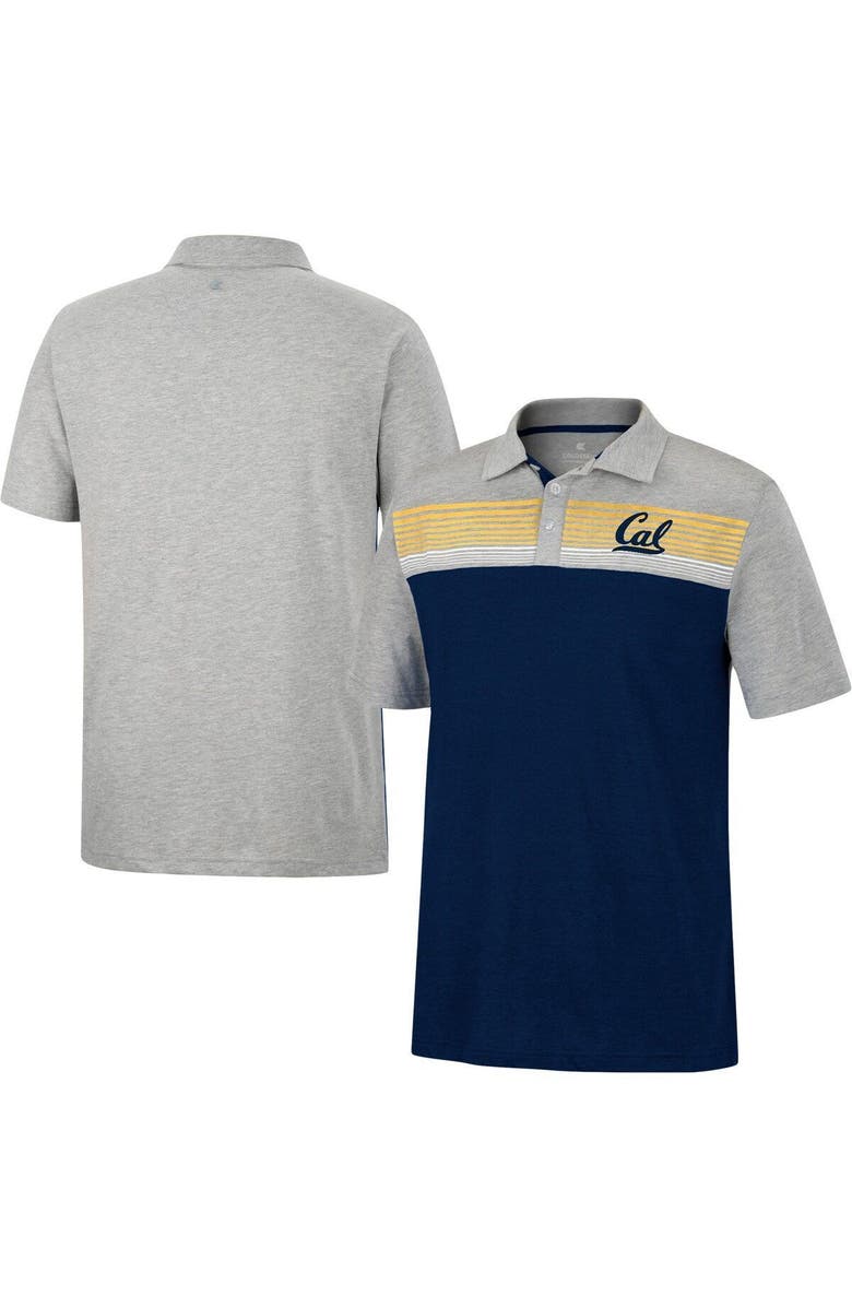 COLOSSEUM Men's Colosseum Navy/Heathered Gray Cal Bears Caddie Polo, Main, color, 