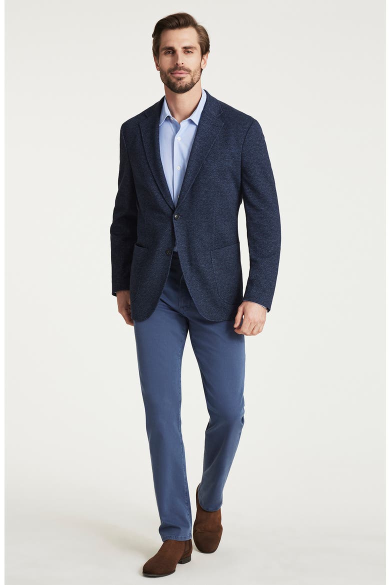 Matteo Wool & Cotton Twill Knit Blazer, Alternate, color, DARK NAVY
