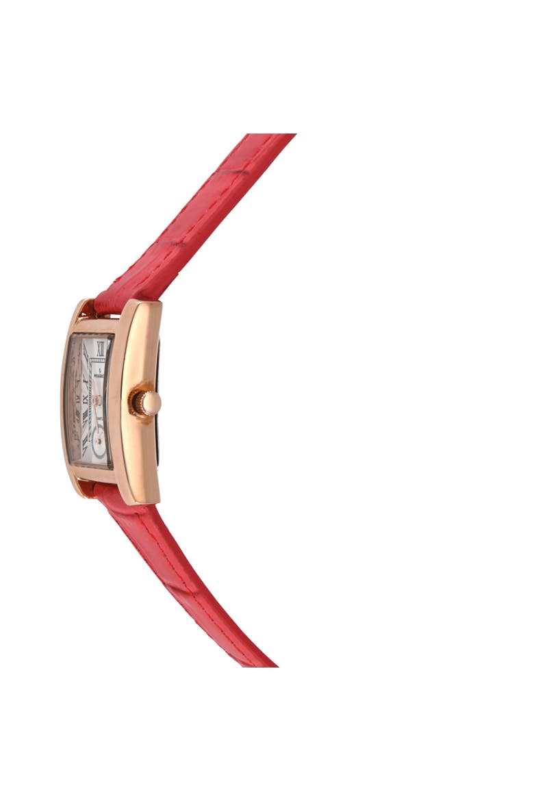Vintage Tank  Remote Sweep Leather Watch- 20x35MM, Alternate, color, Red