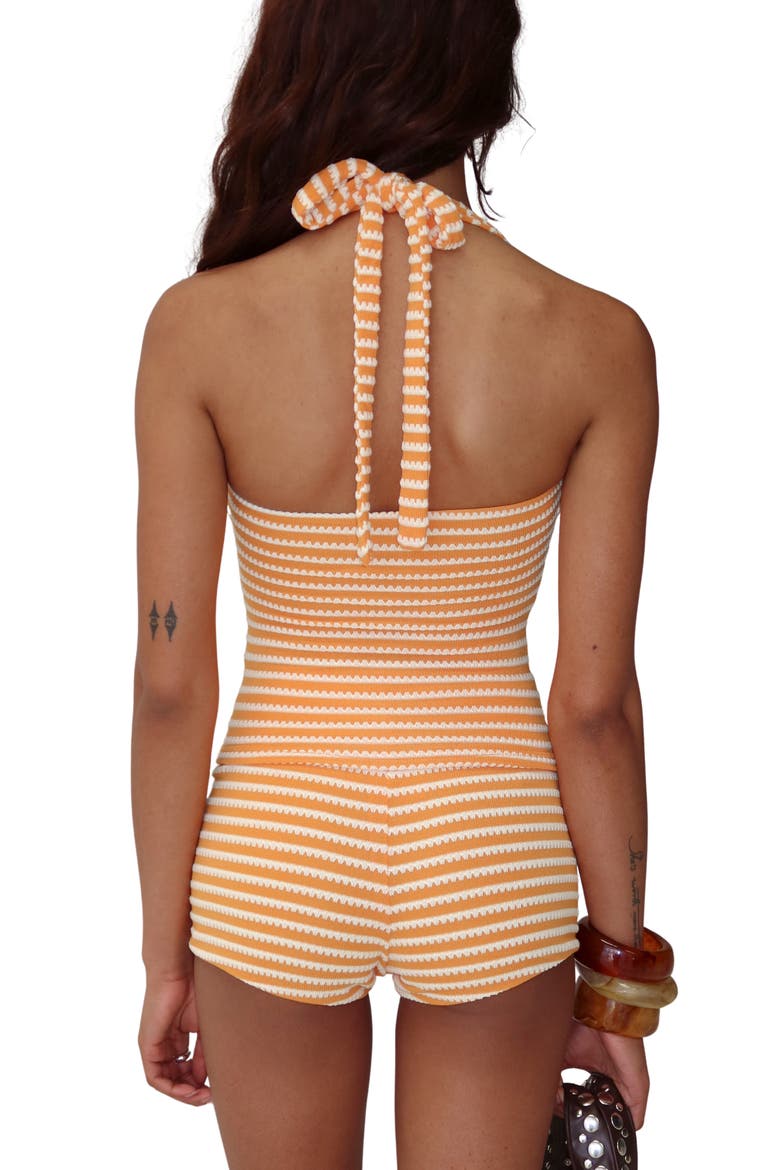 Edamame Knit Micro Shorts, Alternate, color, ORANGE STRIPE