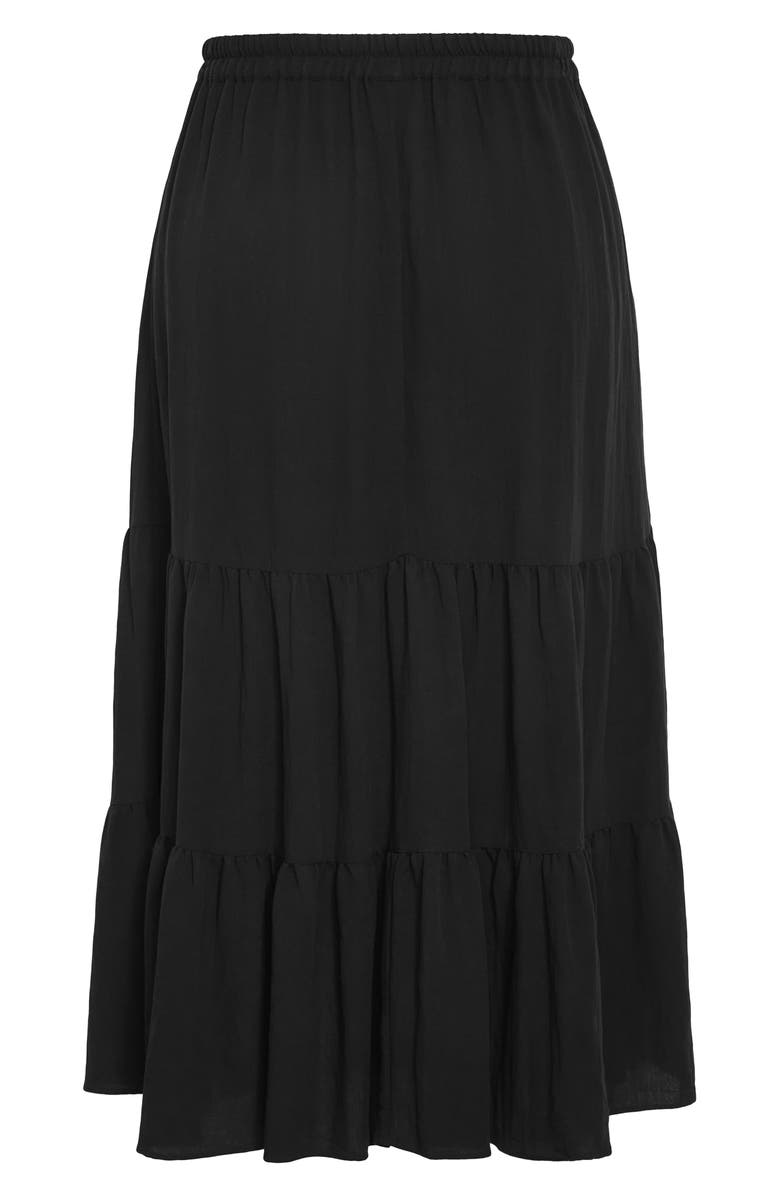 City Chic Breezy Tie Waist Tiered Maxi Skirt, Alternate, color,