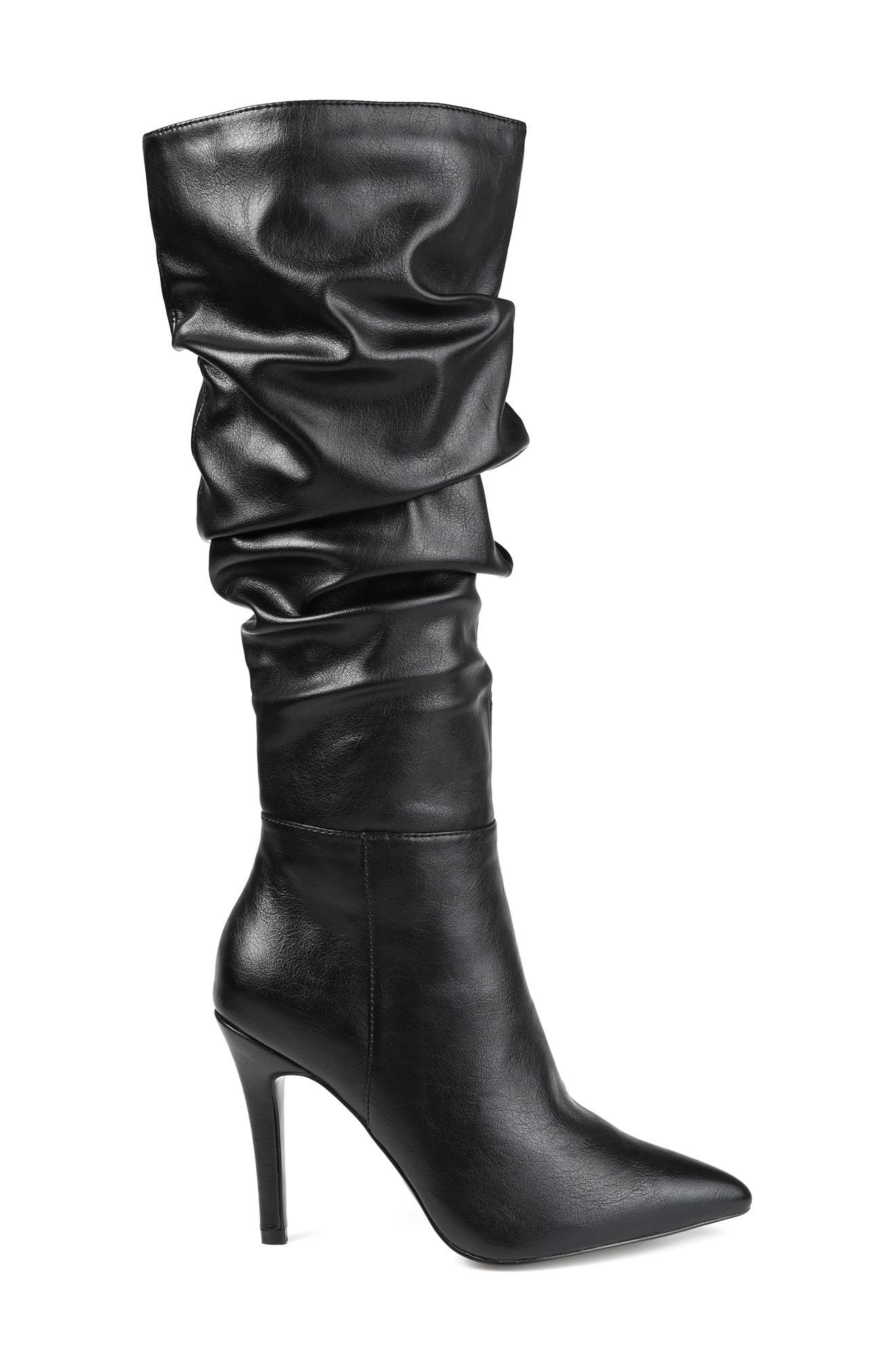 Journee Collection Sarie Ruched Shaft Pointed Toe Stiletto Boot - Extra Wide Calf, Alternate, color, 