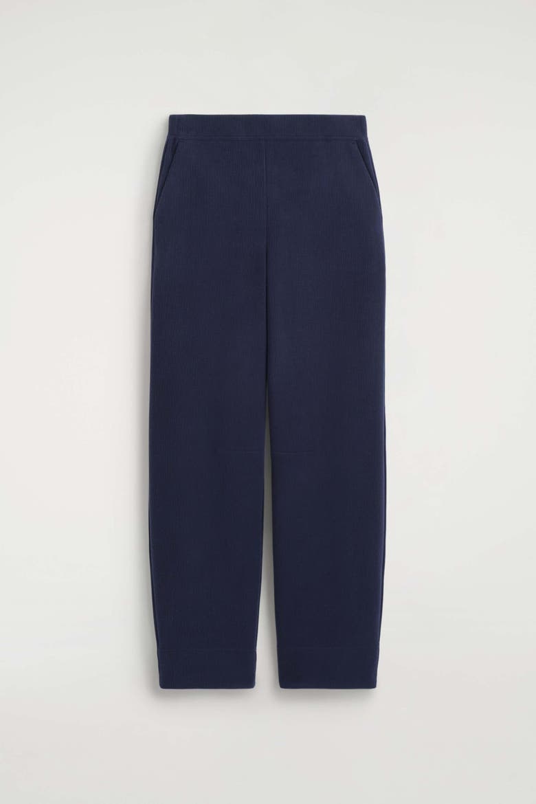 Corduroy-jersey Wide-leg Pants, Alternate, color, NAVY