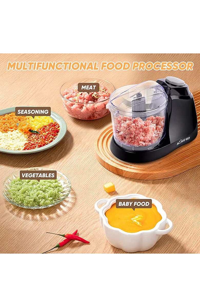 AEMEGO Mini Food Processor 1.5 Cup Meat &Vegetable Electric Food Chopper, Alternate, color, Black