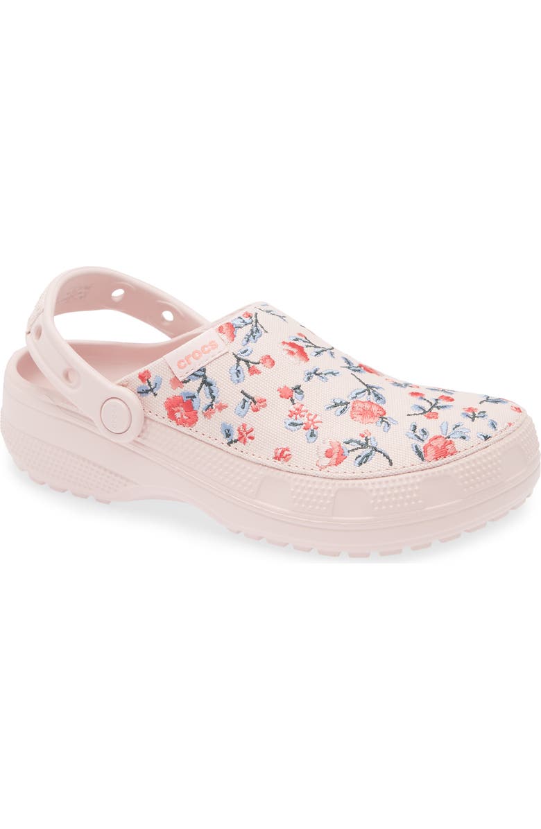 CROCS Gender Inclusive Classic Crafted Floral Clog, Main, color, Cotton Candy