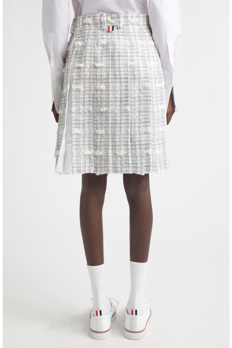 Low Rise Pleated Tweed Skirt, Alternate, color, MEDIUM GREY