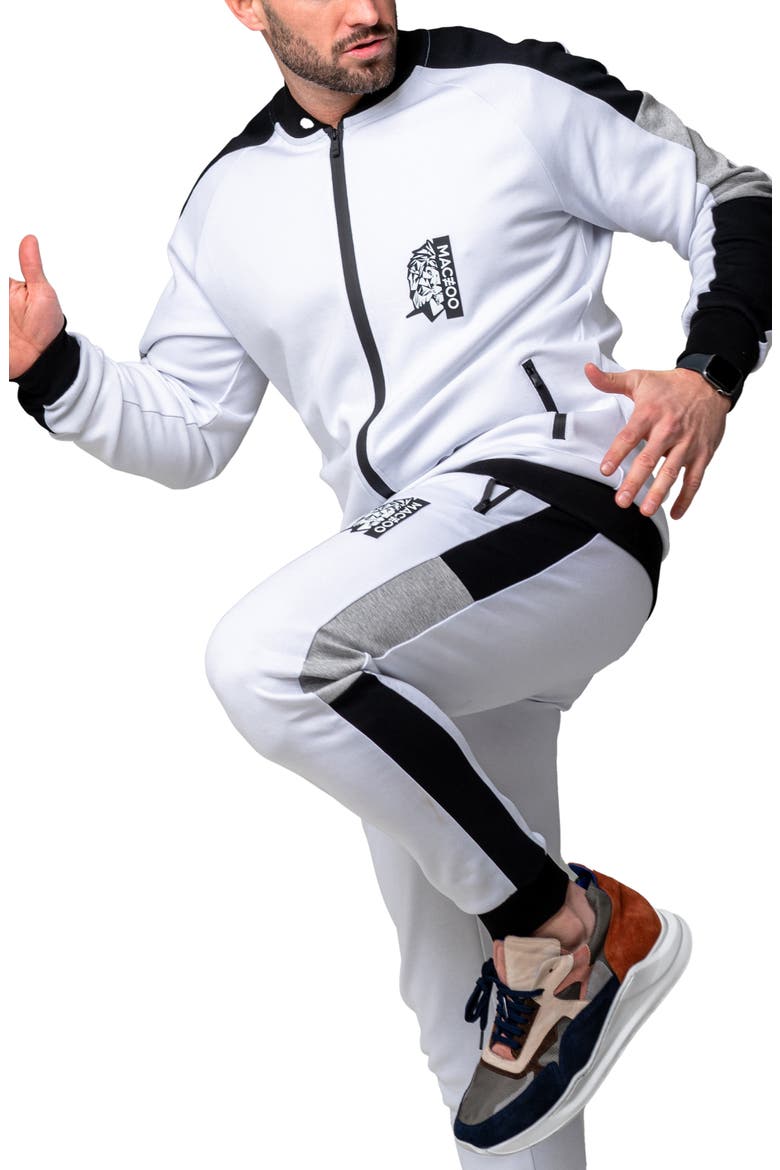 Legendary Stretch Cotton Zip-Up Jacket, Alternate, color, WHITE