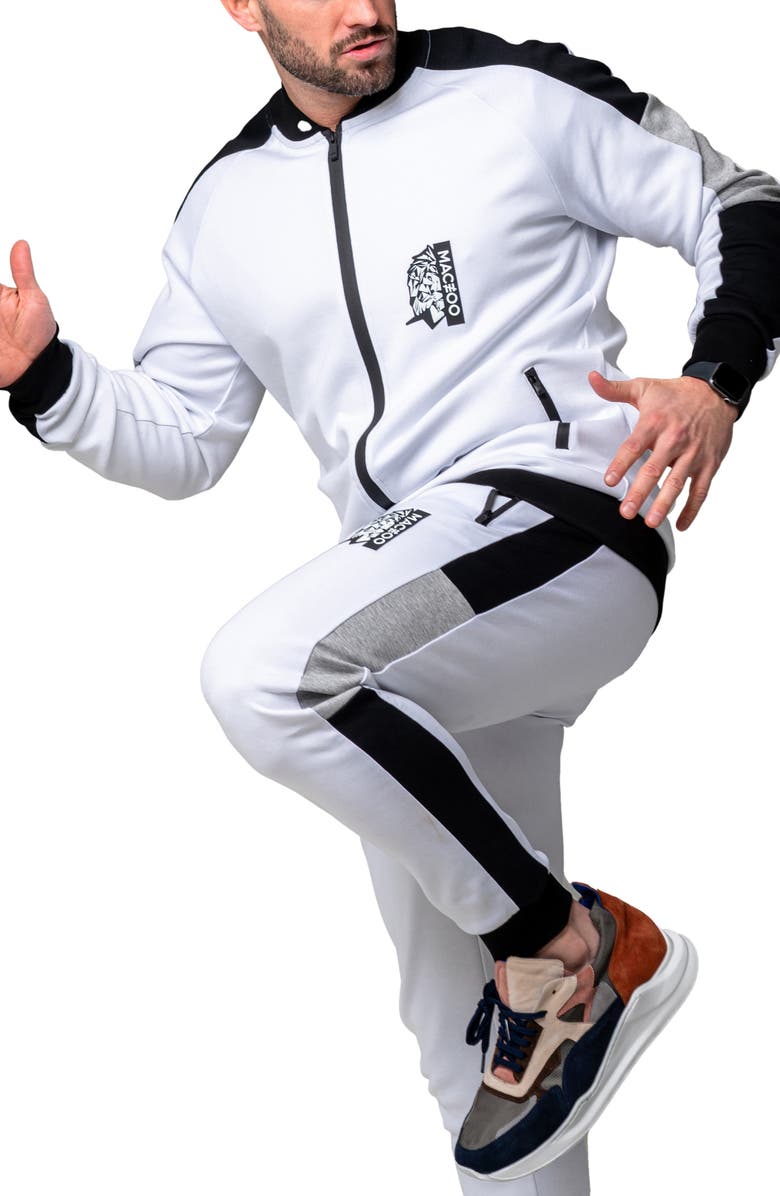 Maceoo Legendary Stretch Cotton Zip-Up Jacket, Alternate, color, White