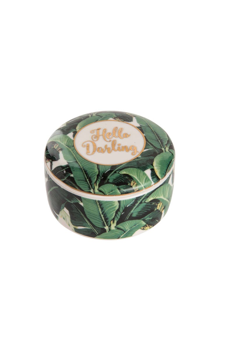 3.5" Ceramic Hello Darling Jewelry Box, Main, color, Green