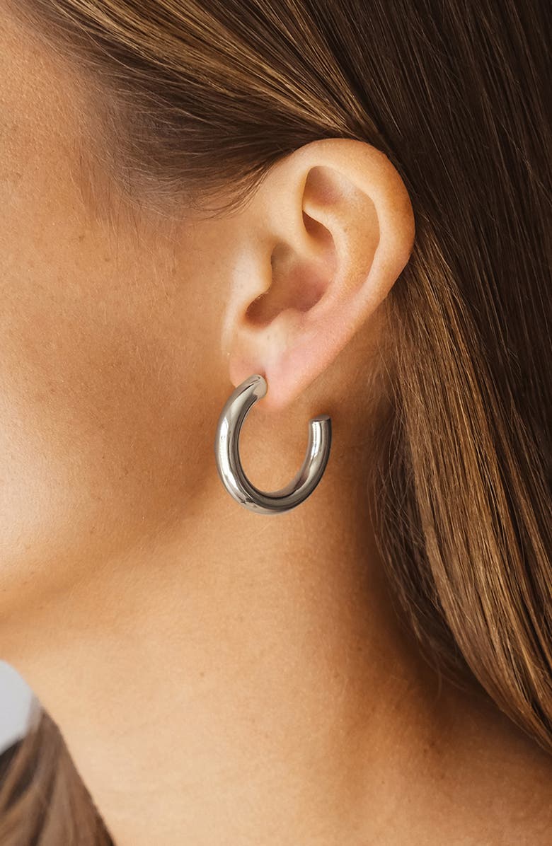 Sterling Forever Rory Hoop Earrings, Alternate, color, 