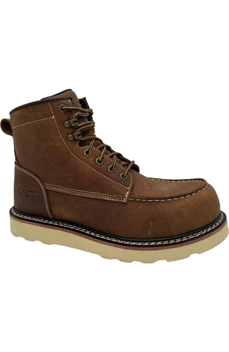 AdTec Rancho - 6" Moc-Toe Work Boots, Main, color, Crazy Horse