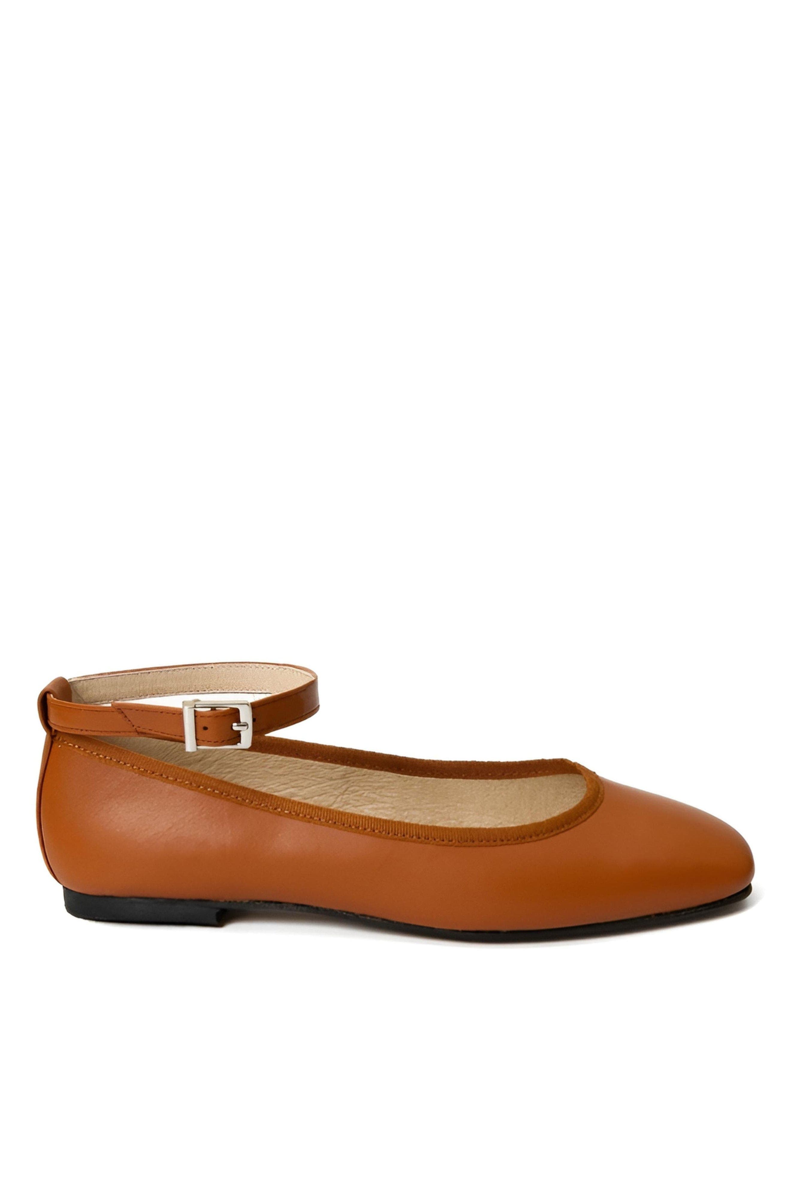 Menina Step Brive Classic Mary Jane Flat, Main, color, Caramel