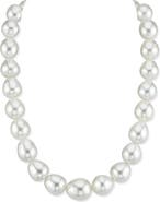 The Pearl Source 11-13mm White South Sea Drop Oval Pearl Necklace - AAA Quality