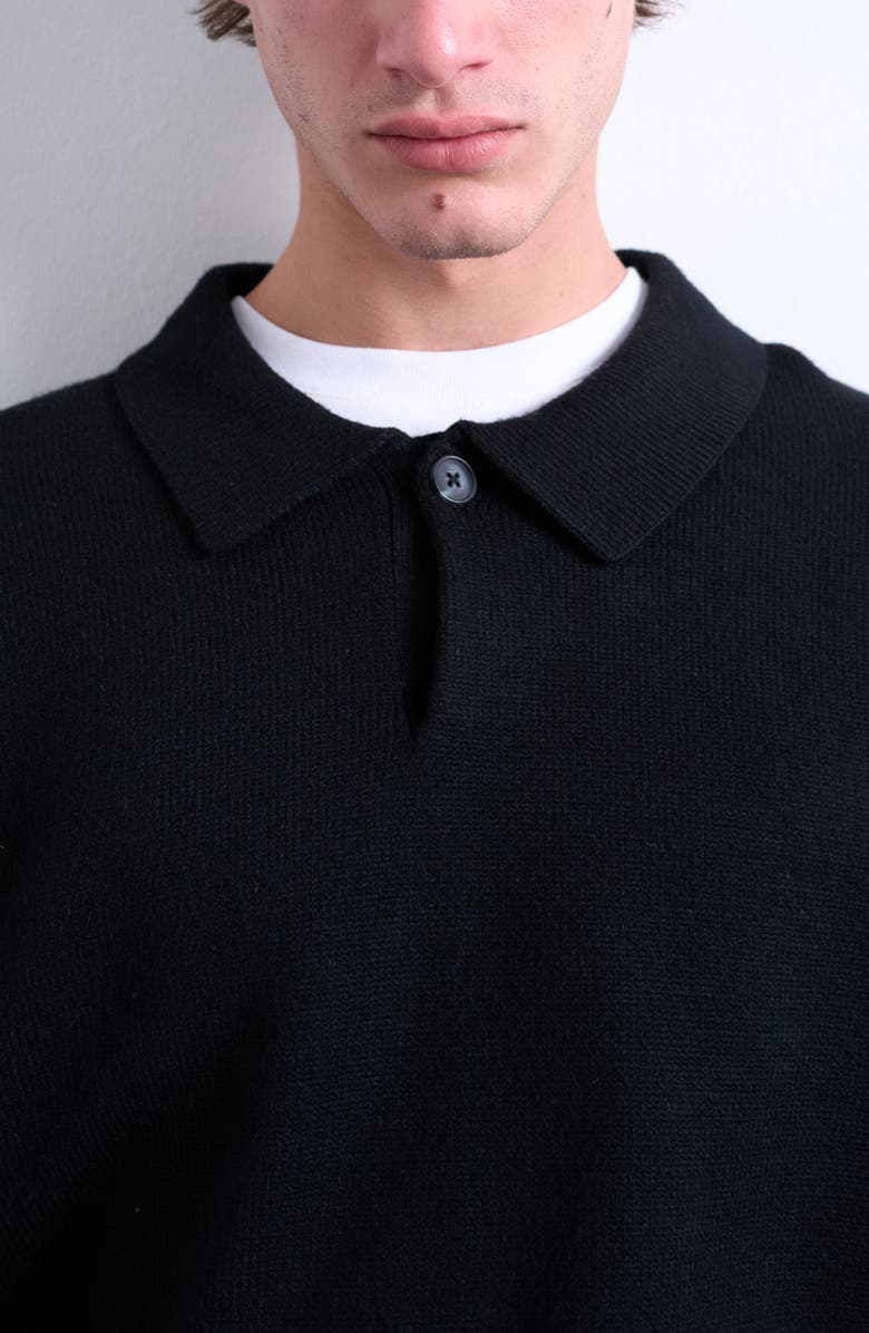 Topman Smart Polo Sweater, Alternate, color, Black