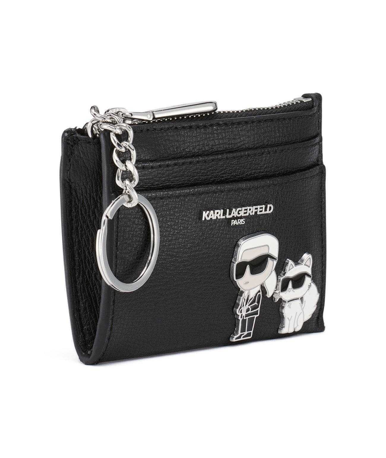KARL LAGERFELD PARIS Care Case W/ Key Ring, Alternate, color, Black Combo