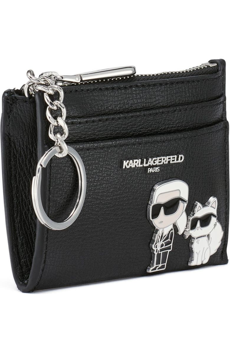 KARL LAGERFELD PARIS Care Case W/ Key Ring, Alternate, color, Black Combo