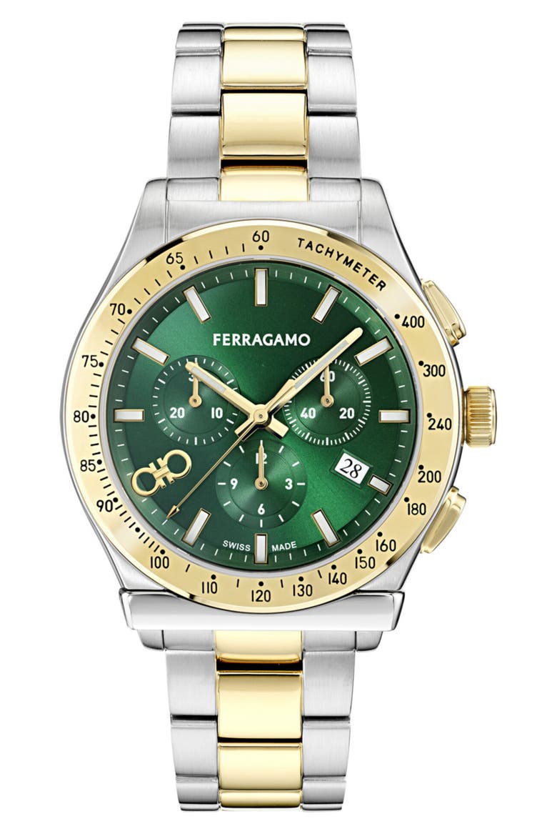 1927 Chronograph Bracelet Watch, 42mm, Main, color, TWO TONE GREEN