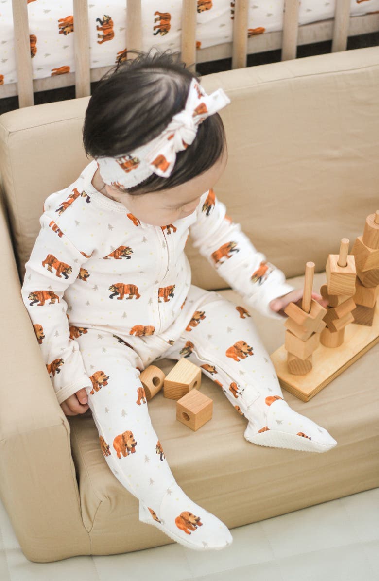 L'ovedbaby x 'The Very Hungry Caterpillar'<sup>™</sup> Fitted One-Piece Organic Cotton Pajamas, Alternate, color, Brown Bear