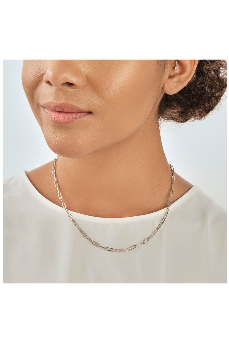 Linked Chain Necklace, Alternate, color, SILVERDNU