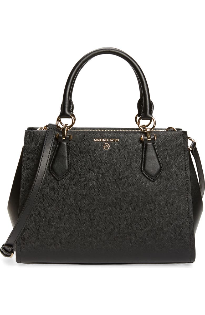 Michael Kors Marilyn Medium Leather Satchel, Main, color,