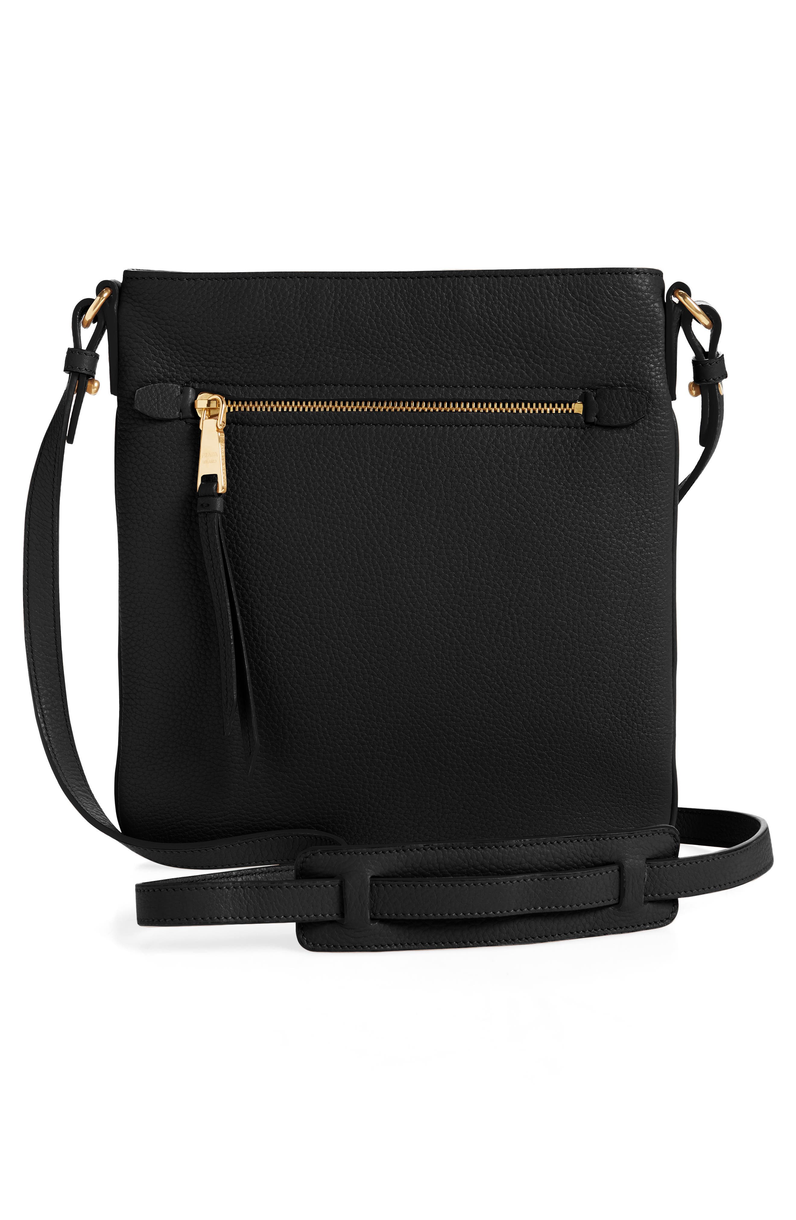 Prada Daino Leather Flat Crossbody Bag, Alternate, color, 