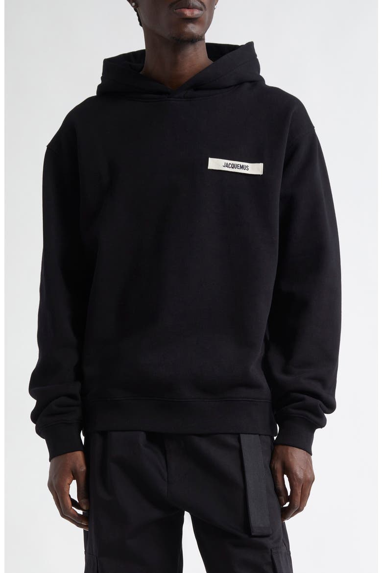 Le Hoodie Gros Grain Cotton Hoodie, Main, color, BLACK