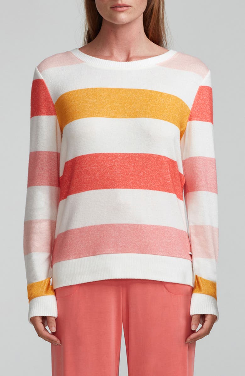 Andrew Marc Stripe Hachi Sweater, Main, color, Glow