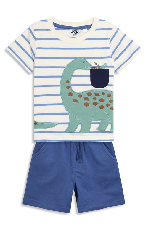 Jojo Maman Bébé Jojo Maman Bebe Dinosaur Appliqué Cotton T-shirt & Shorts Set