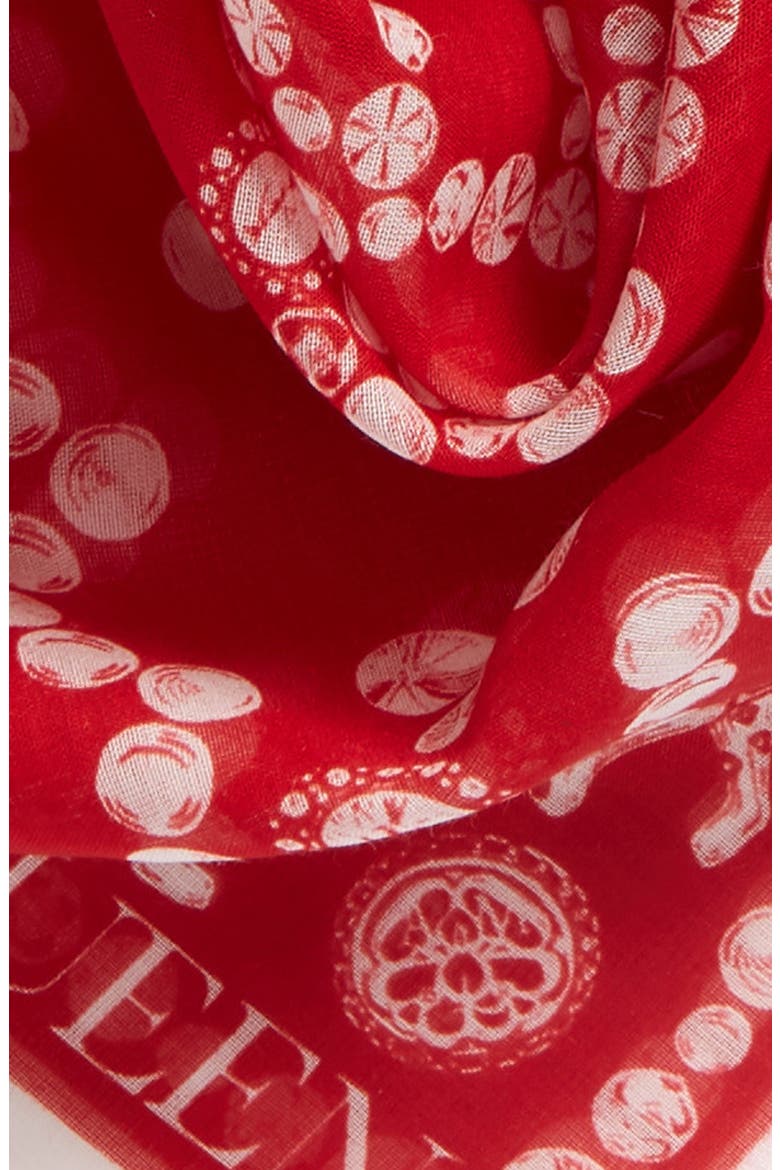 Alexander McQueen Jewel Logo Print Scarf, Alternate, color, RED/ IVORY