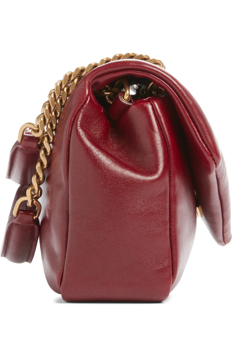 Saint Laurent Small Calypso Leather Shoulder Bag, Alternate, color, Rubis