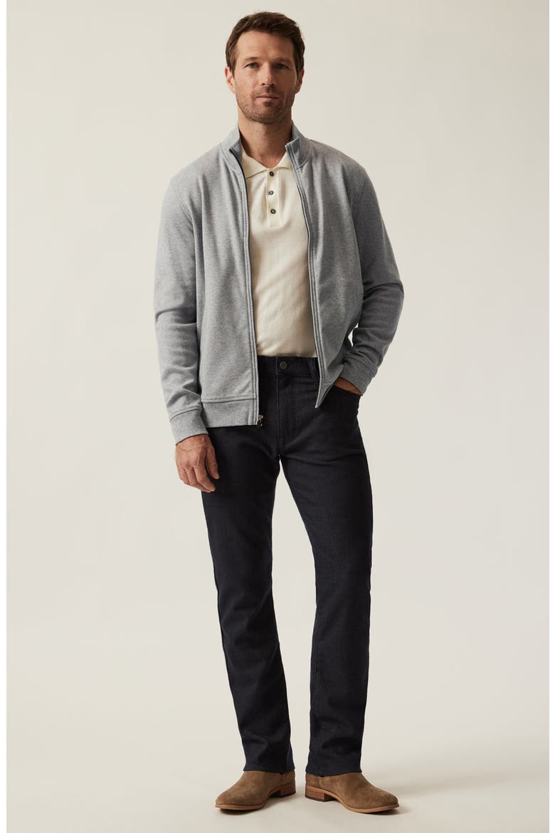 Mock Neck PIma Cotton Zip Jacket, Alternate, color, GREY MELANGE