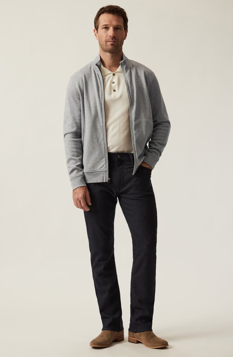 34 Heritage Mock Neck PIma Cotton Zip Jacket, Alternate, color, Grey Melange