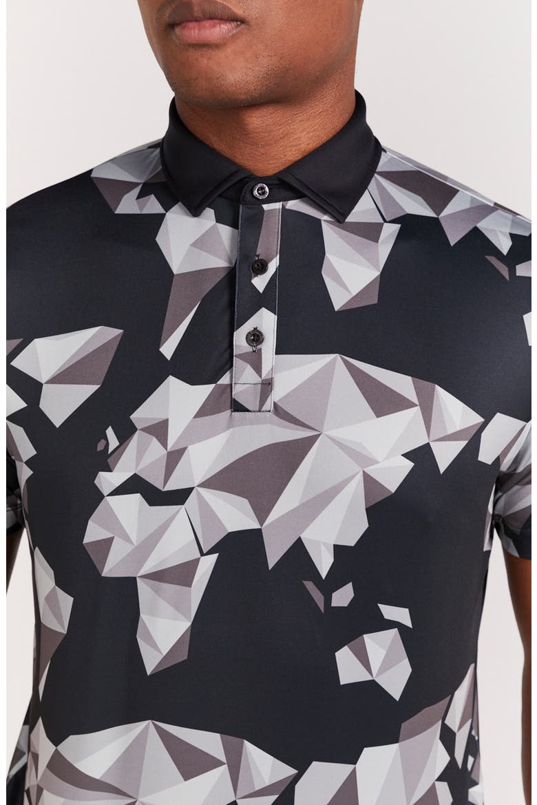 Bond Origami Print Polo, Alternate, color, BLACK