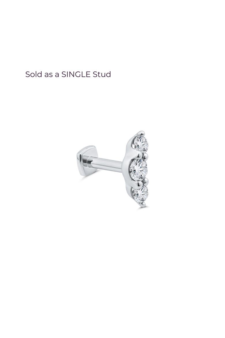 The Triple-Threat Flat Back Stud, Main, color, White Gold