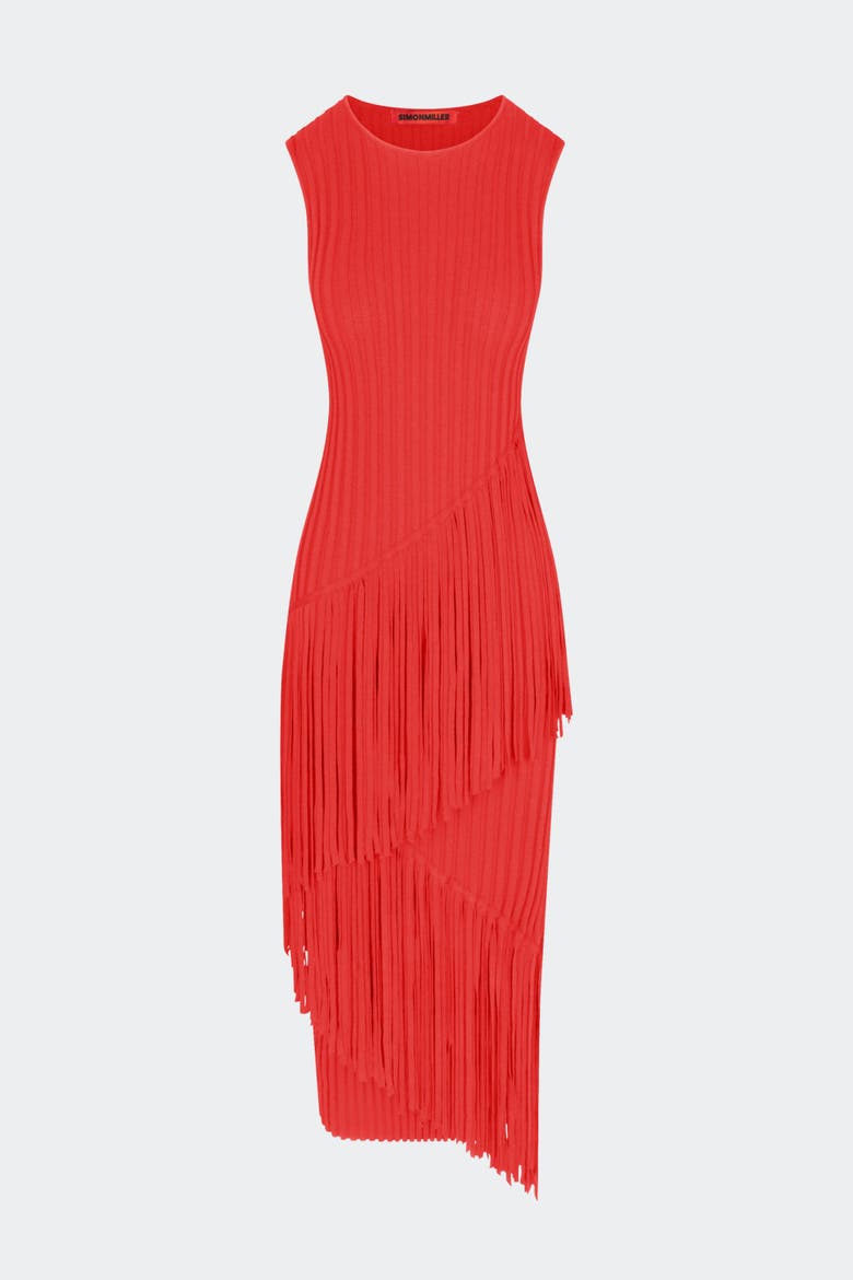 Spiral Knit Dress, Main, color, Paprika