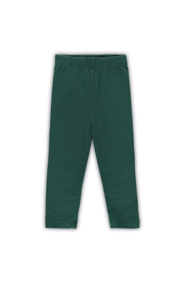 Wes & Willy Girls Infant Wes & Willy Green Michigan State Spartans Tie-Dye Ruffle Raglan Long Sleeve T-Shirt & Leggings Set, Alternate, color, Green