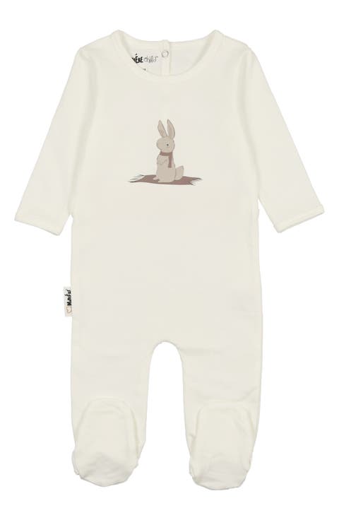 Snow Bunny Cotton Blend Footie (Baby)