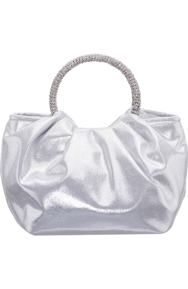 Nina Fancy Top Handle Clutch, Alternate, color, Silver
