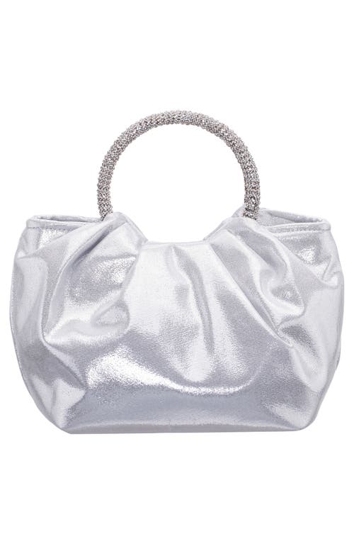 Shop Nina Fancy Top Handle Clutch In Silver