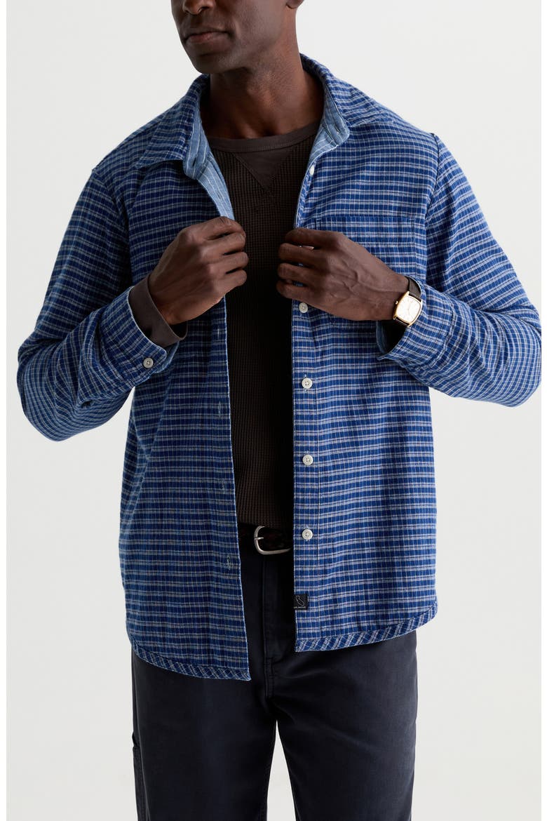 Matteo Reversible Pinstripe Shirt, Alternate, color, RHYTHM PINSTRIPE