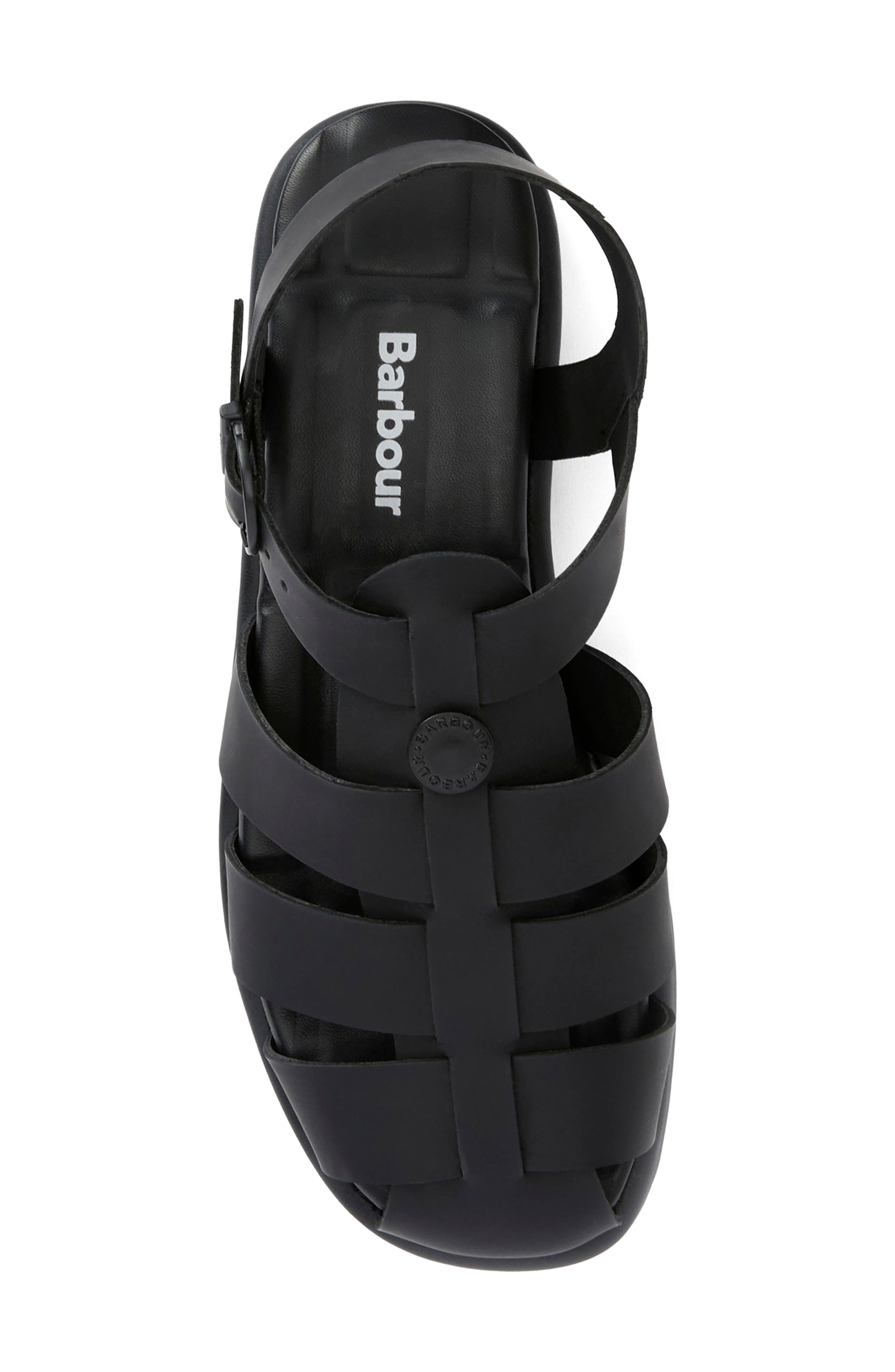 Barbour Hindburn Fisherman Sandal, Alternate, color, Black