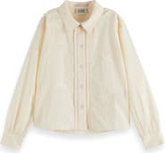Scotch & Soda Kids' Star Embroidered Cotton Button-Up Shirt