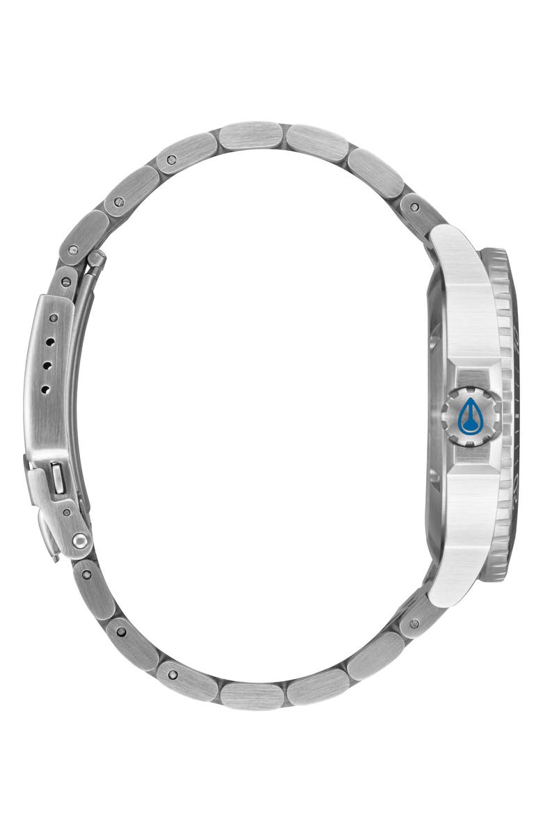 Nixon The Stinger Dive Bracelet Watch, 44mm, Alternate, color, Silver / Blue / Black