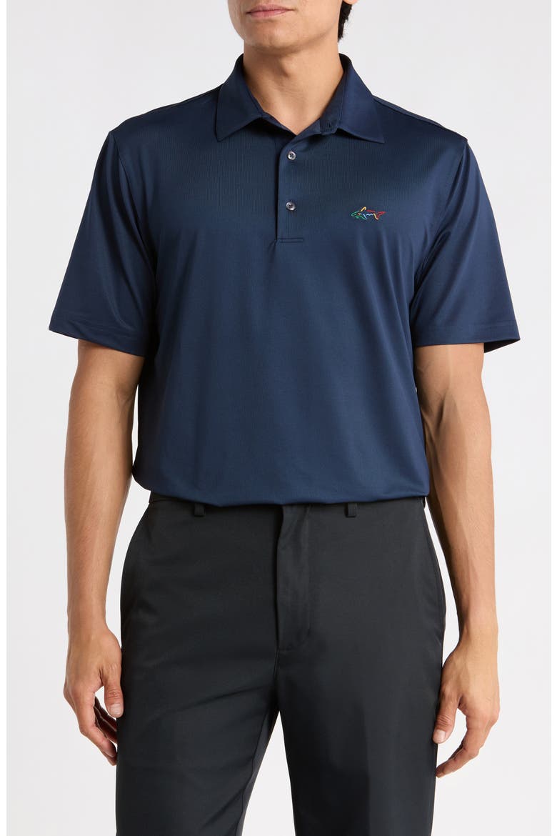 Oyster Pique Performance Polo, Main, color, NAVY
