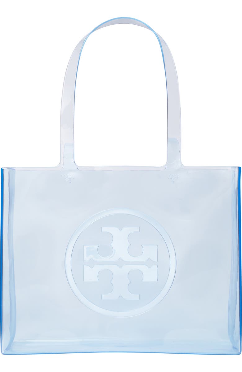 Tory Burch Small Ella Clear Tote, Main, color, Pool Blue