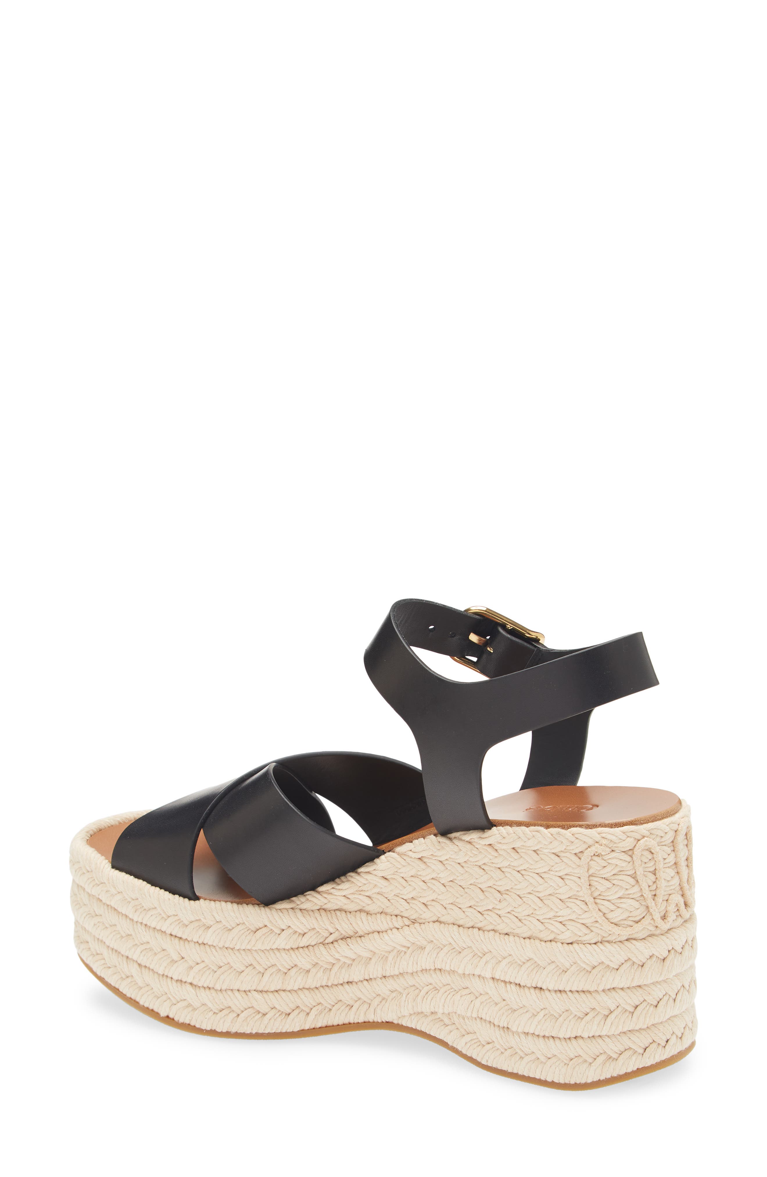 Chloé Isla Platform Espadrille Sandal, Alternate, color, Beige/ Black