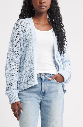 トップス 22SS Openwork Cardigan Long openwork knitted cardigan - Teen | MANGO USA