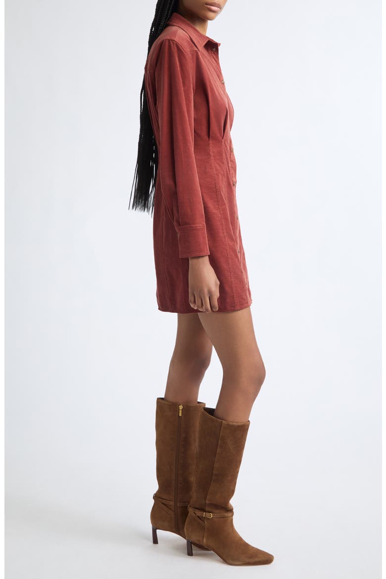 Evren Mini Shirtdress, Alternate, color, RUST