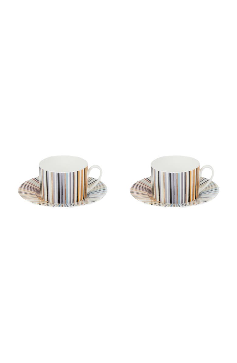 Missoni Home Stripes Jenkins Set Of 2 Tea Cups & Saucers, Alternate, color, White